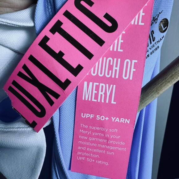 NWT LILLY PULITZER SIZE MEDIUM LUXLETIC IMARA POLO TOP *BLUE PERI* GOLF CASUAL - Picture 10 of 12